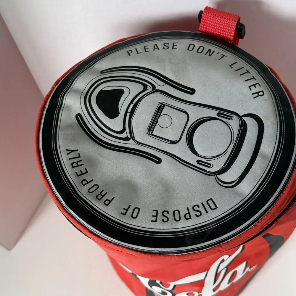 Vintage 90s Coca Cola Can Cooler Bag Insulated Shoulder Strap Red Coke Cooler